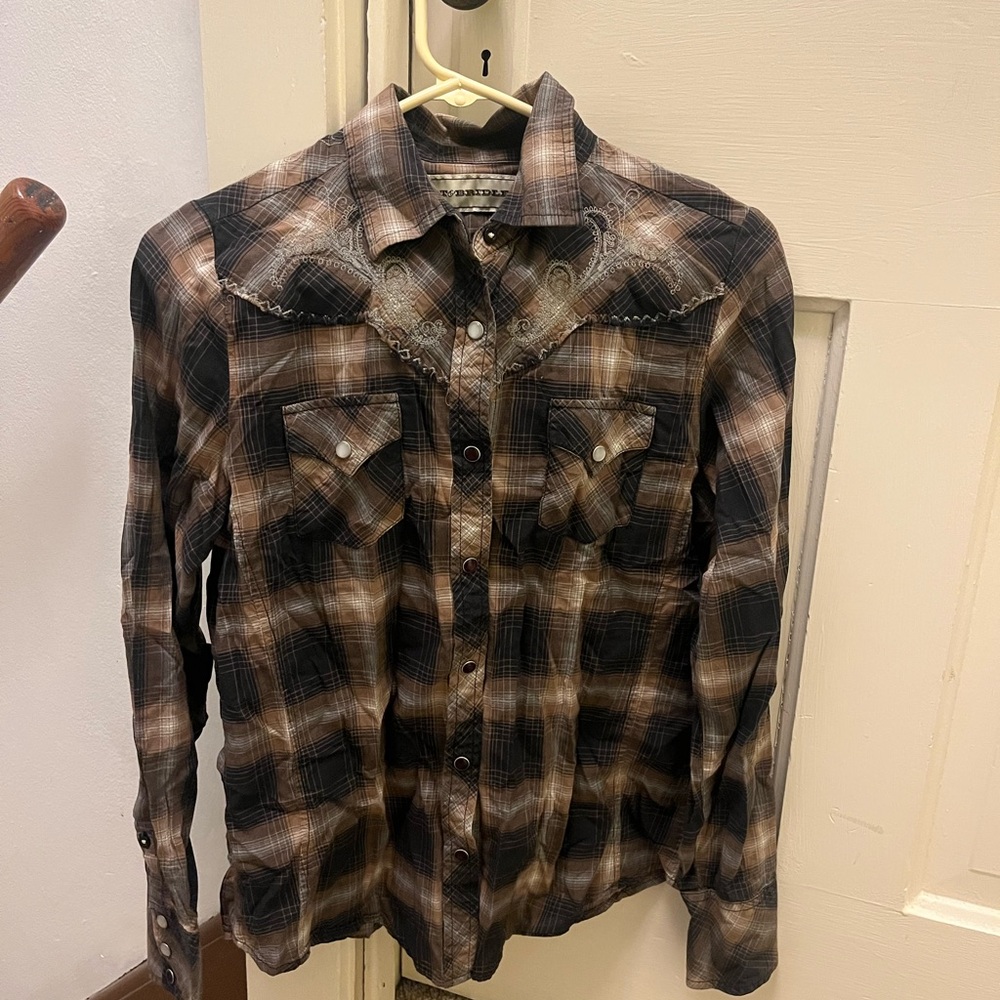 Bit & Bridle Brown & Black Snap Shirt